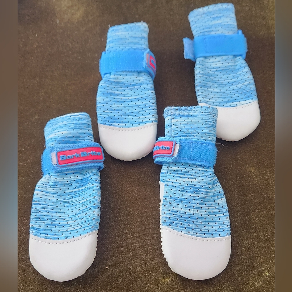 Bark Brite All Weather Reflective Neoprene Dog Boots, 4 count, Blue, Small